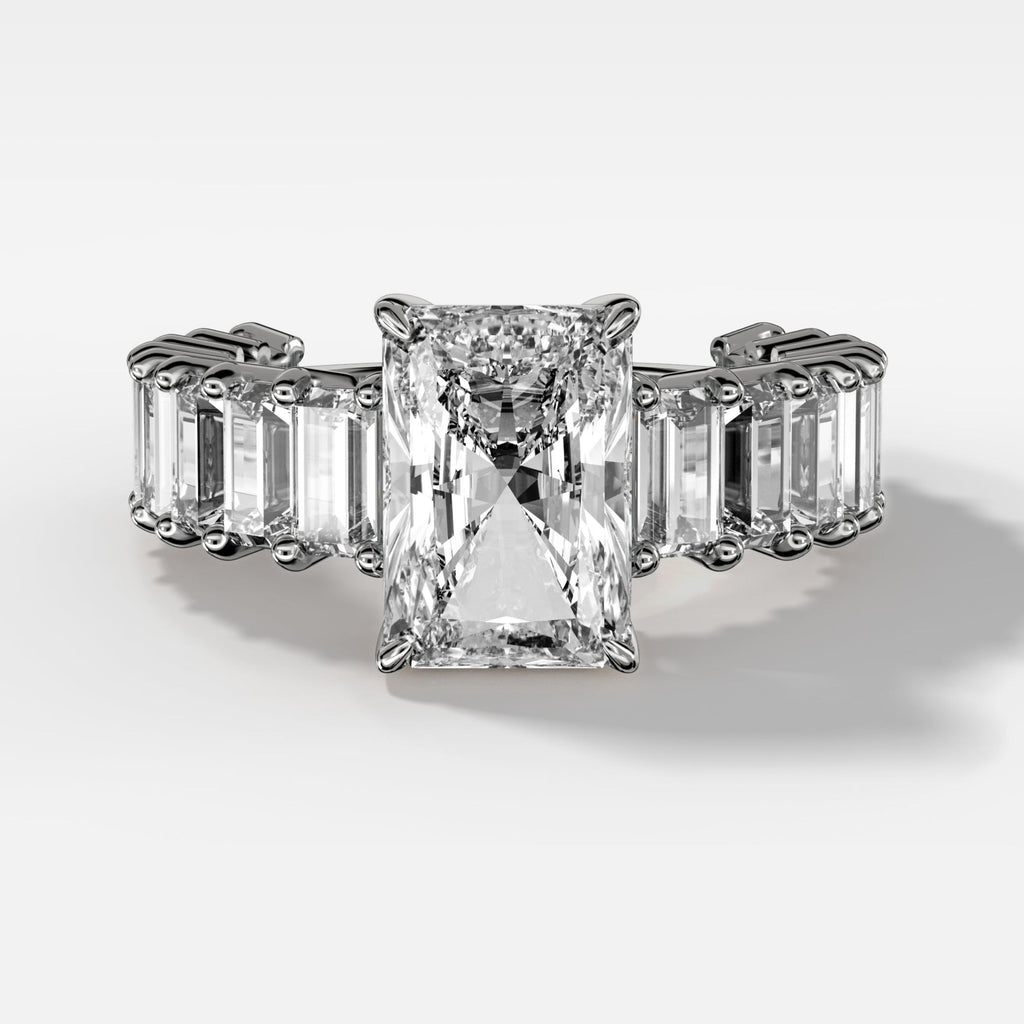 2 CT - 3 CT Radiant Cut Lab grown Diamond Pave Engagement Ring