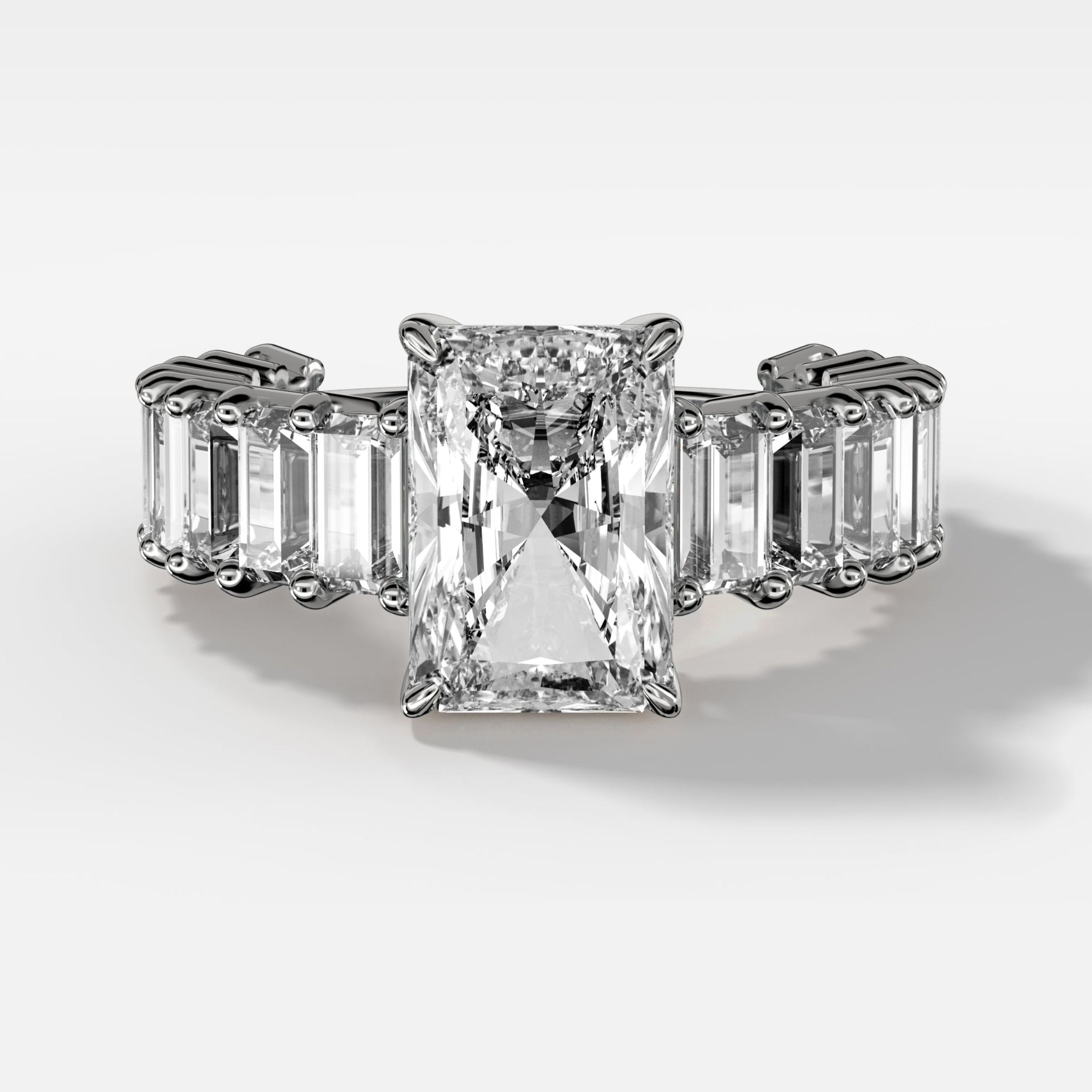 2 CT - 3 CT Radiant Cut Lab grown Diamond Pave Engagement Ring