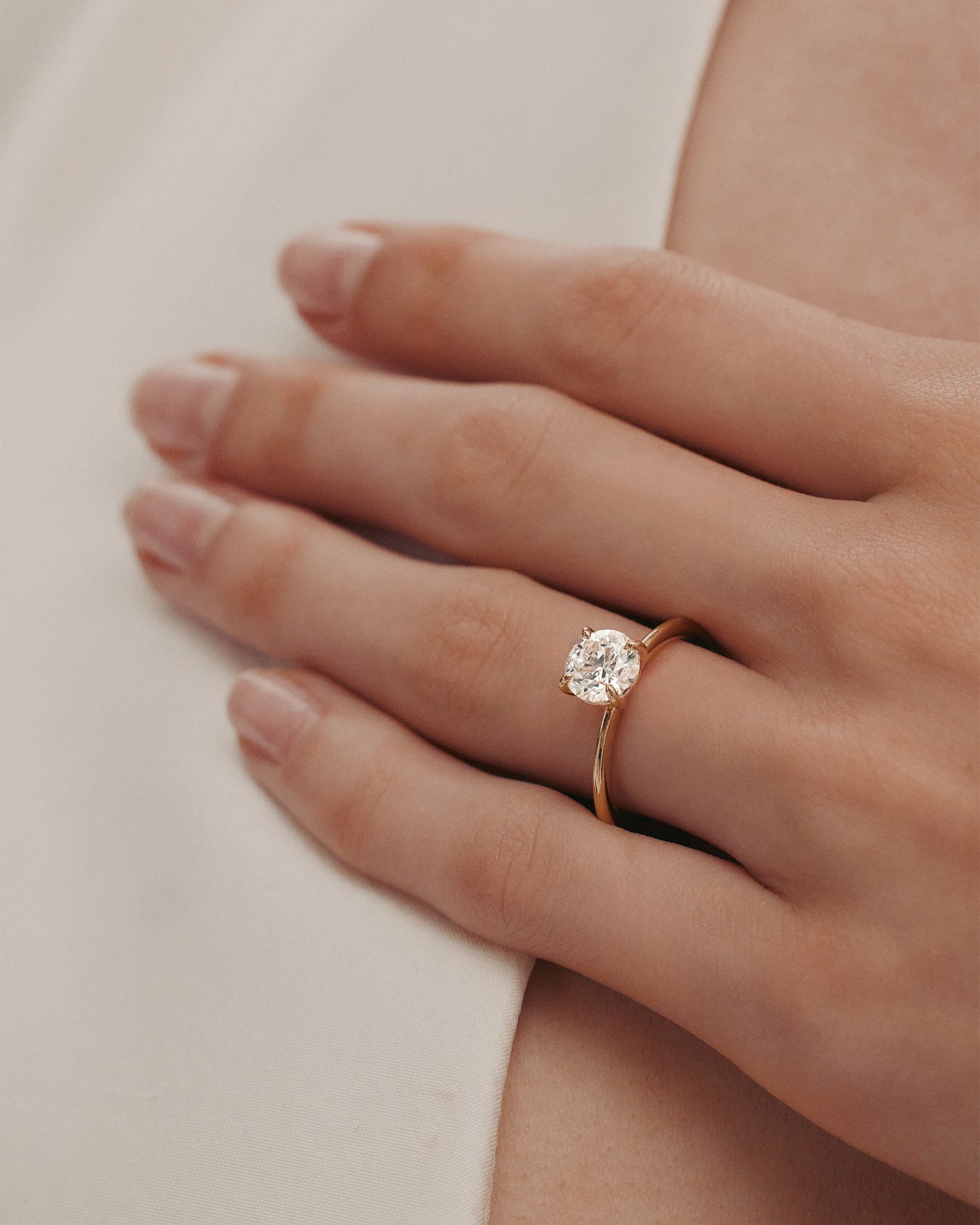 1 CT - 3 CT Round Cut Lab grown Diamond Solitaire Engagement Ring