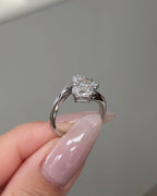 1.48 CT Pear & Cushion Lab grown Diamond Engagement Ring