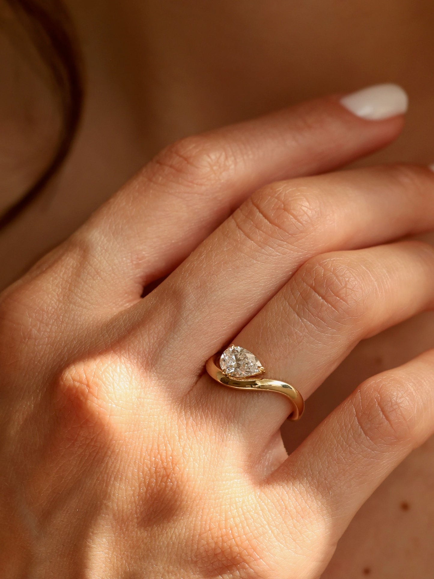 1 CT - 3 CT Pear Cut Lab grown Diamond Solitaire Engagement Ring