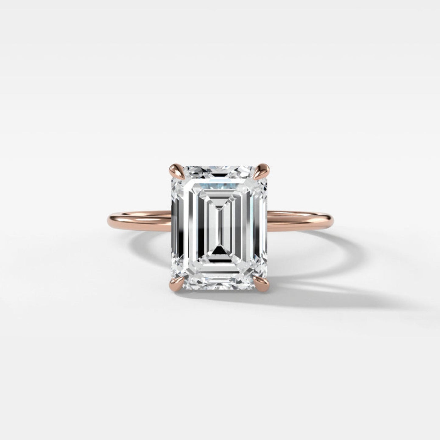 1 CT - 3 CT  Emerald Cut Lab grown Diamond Solitaire Engagement Ring