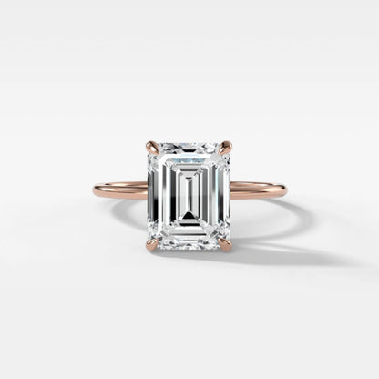 1 CT - 3 CT  Emerald Cut Lab grown Diamond Solitaire Engagement Ring