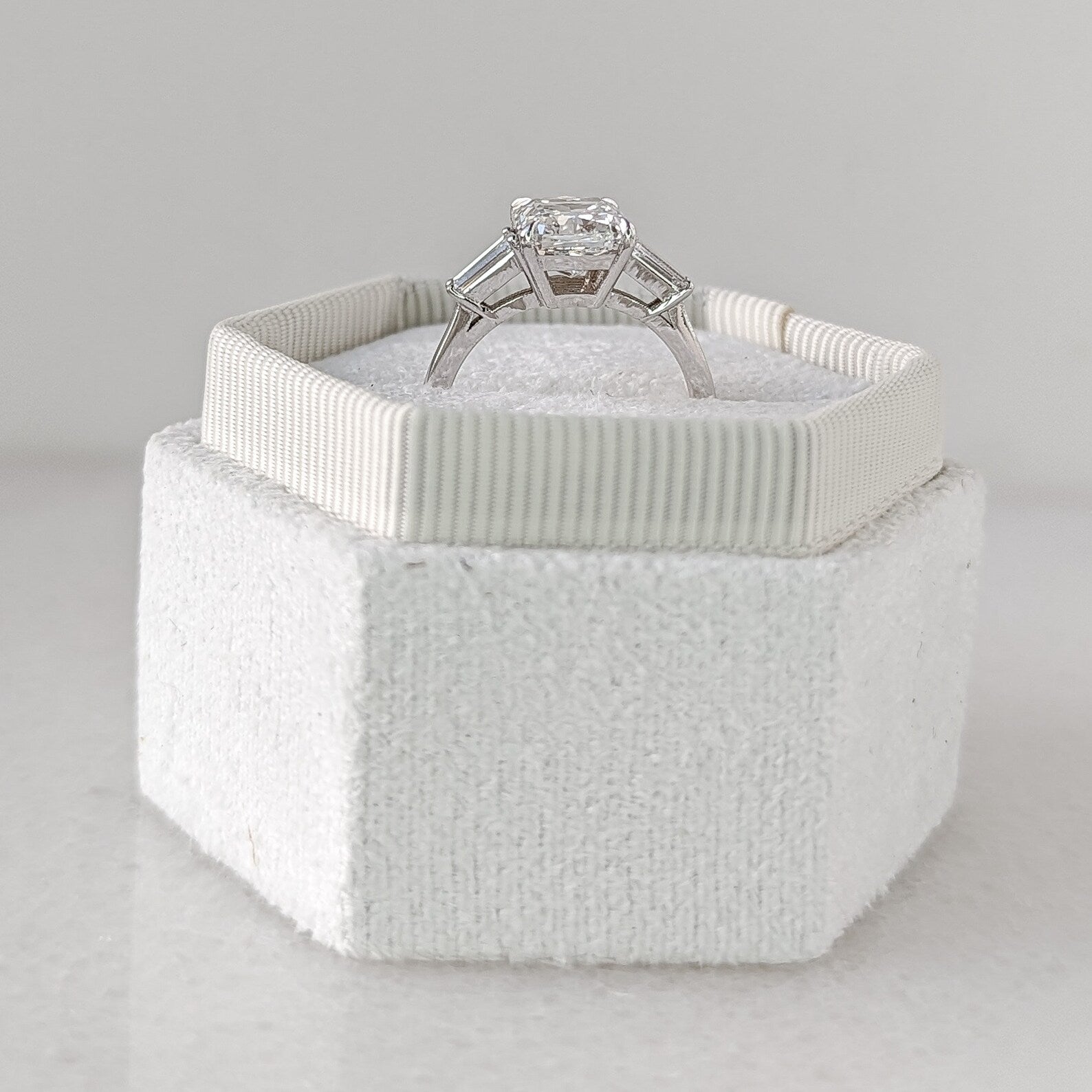 2 CT Radiant Cut Three Stone Moissanite Engagement Ring