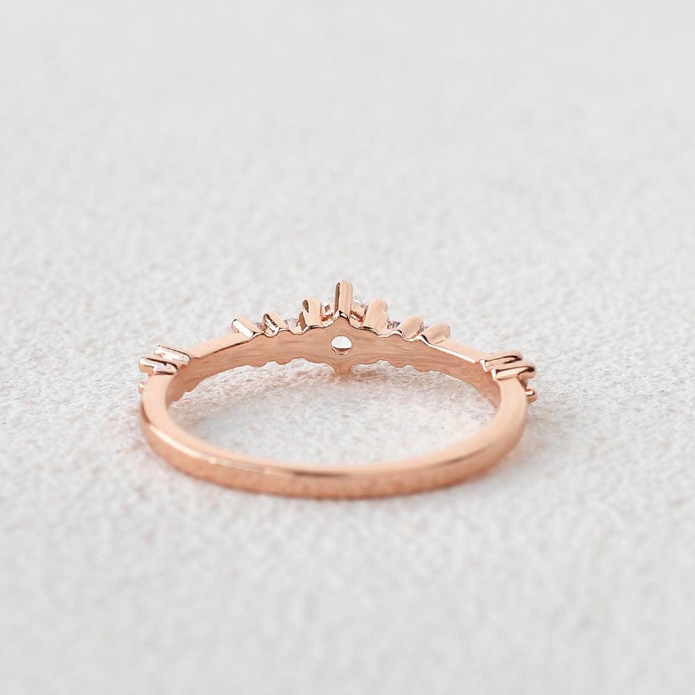 0.11 TCW Round Moissanite Scattered Wedding Band