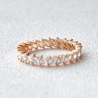 0.75 TCW Marquise Moissanite Full Eternity Wedding Band