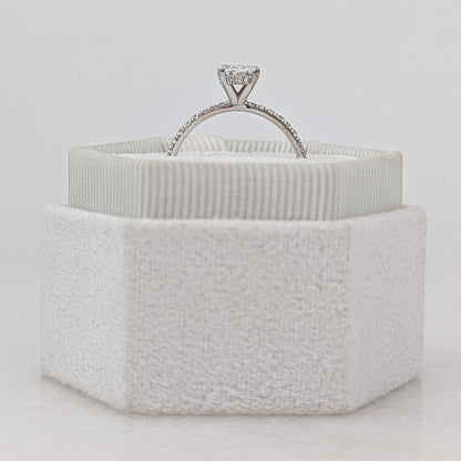 1 CT Oval Cut Hidden Halo Pave Moissanite Engagement Ring