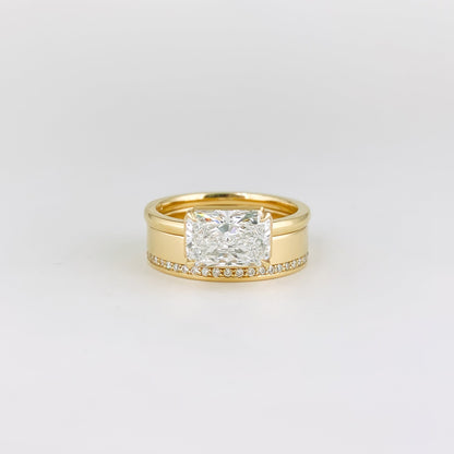 0.09 TCW Round CVD Diamond Contour Wedding Band