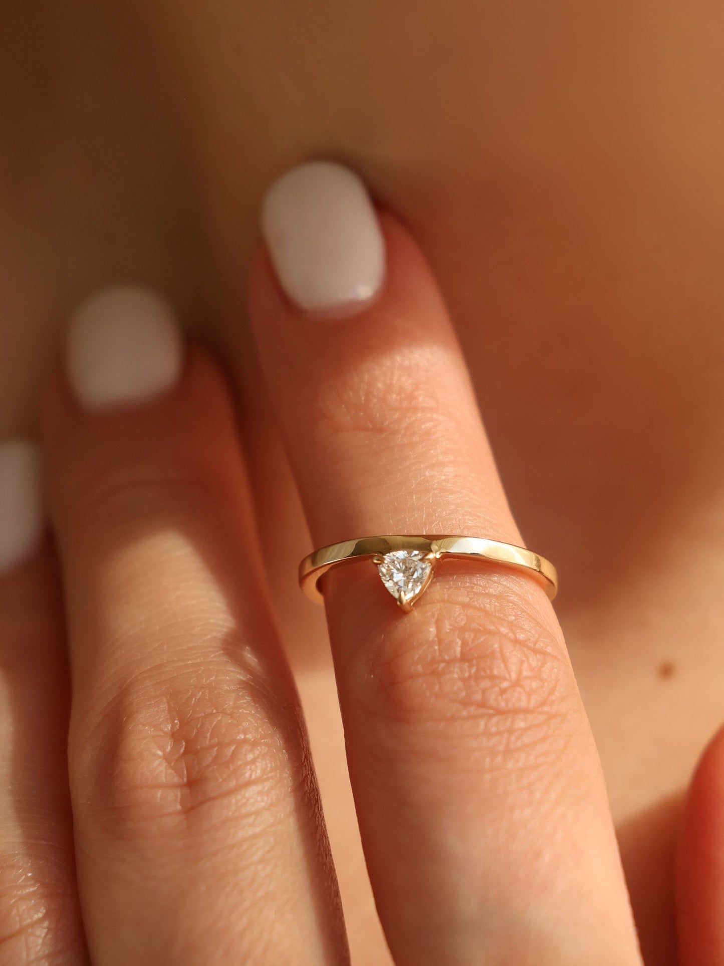 0.20 CT - 2.20 CT Trillion Cut Lab grown Diamond Solitaire Engagement Ring