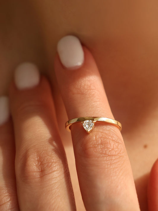 0.20 CT - 2.20 CT Trillion Cut Lab grown Diamond Solitaire Engagement Ring