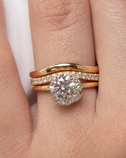 1.24 CT - 3.24 CT Round Brilliant Cut Lab grown Diamond Cluster Engagement Ring