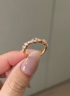 Round & Marquise CVD Diamond Pave Wedding Band