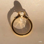 1.5 CT - 2.5 CT Oval Cut Three Stone Bezel Set Moissanite Engagement Ring