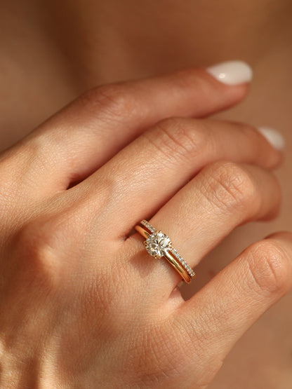 1 CT - 3 CT Round Cut Lab grown Diamond Solitaire & Double-Prong Engagement Ring