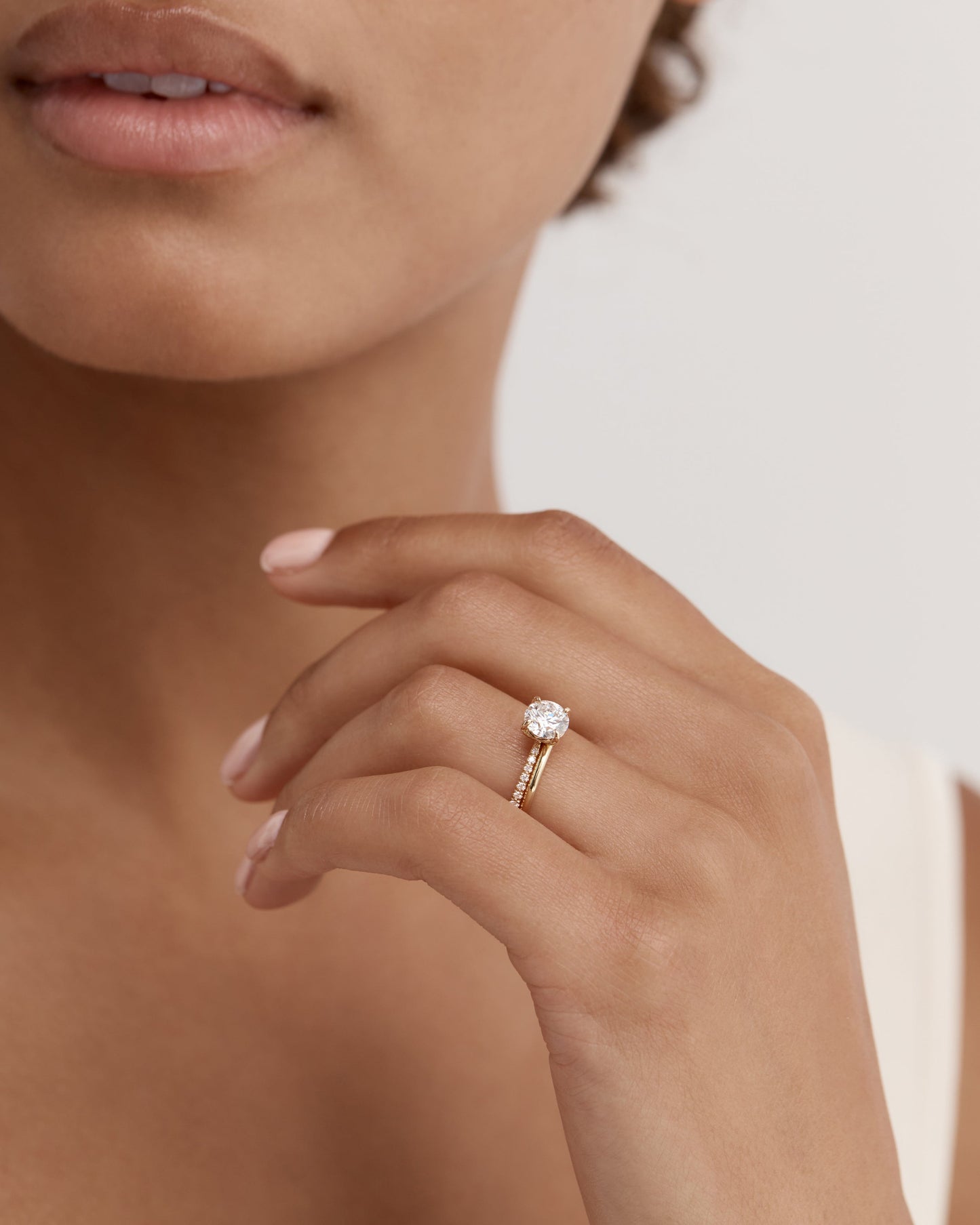 1 CT - 2 CT Round Cut Lab grown Diamond Pave Setting Engagement Ring