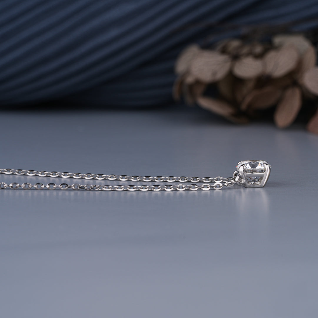 0.5 - 5.00 CT Round Cut Moissanite Diamond Solitaire Pendant Necklace
