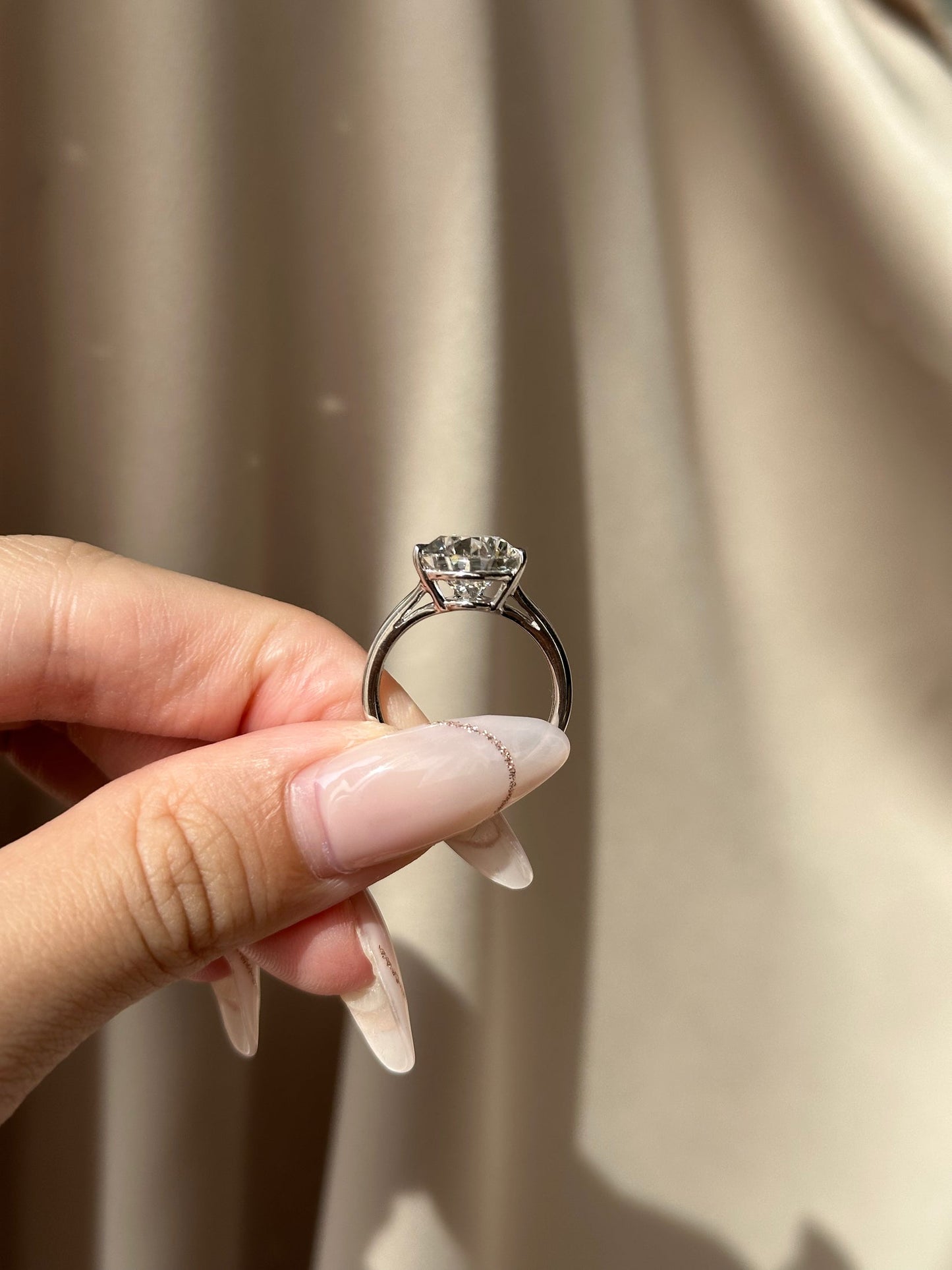 5 CT Pear Lab grown Diamond Split Shank Engagement Ring