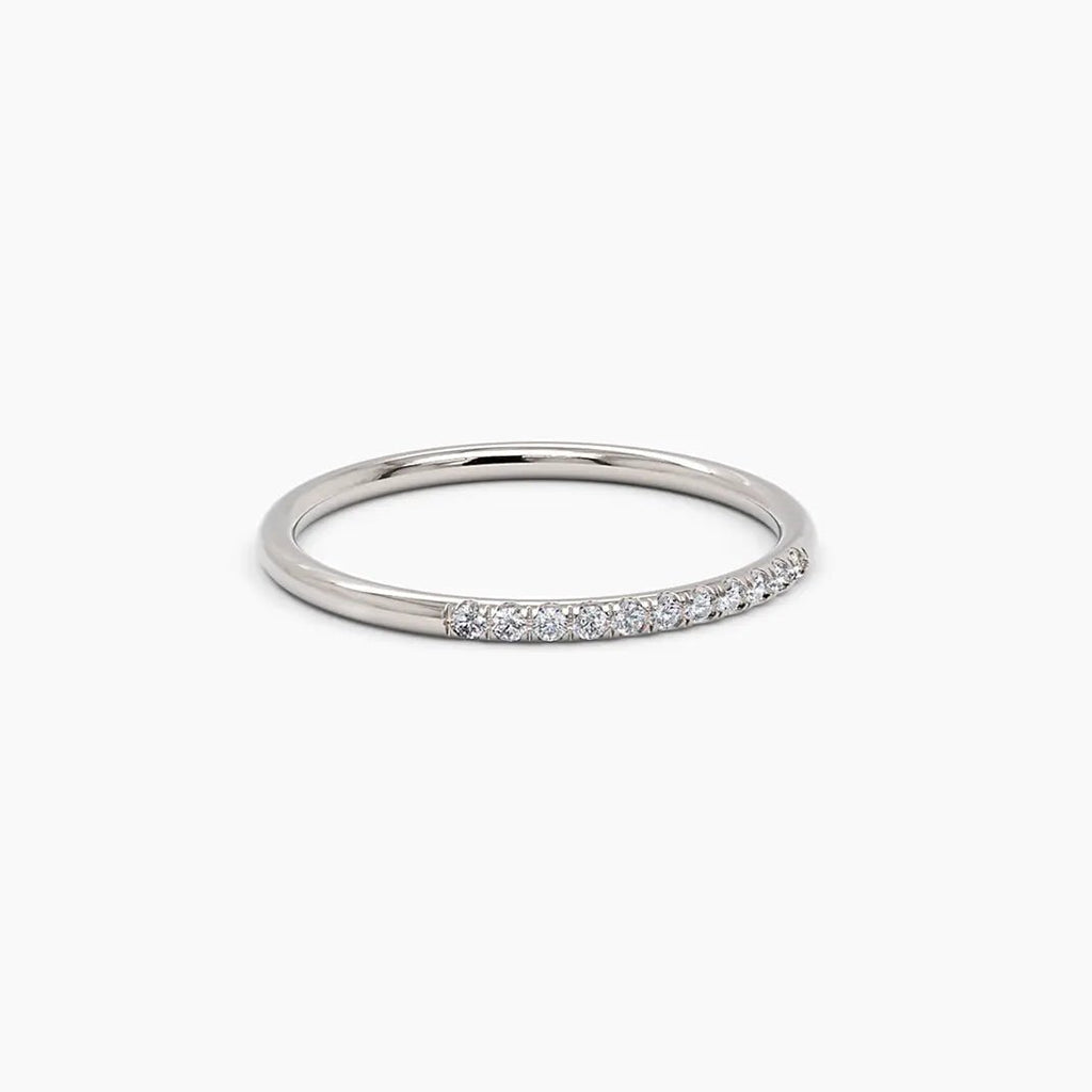 0.066 TCW Round Moissanite Thin Stacking Wedding Band