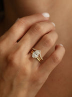 0.2 TCW Round CVD Diamond Pave V-Shaped Wedding Band