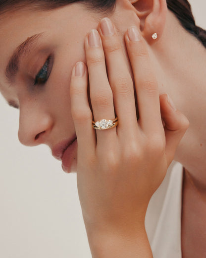 1 CT - 3 CT Round Cut Lab grown Diamond Three Stone Engagement Ring