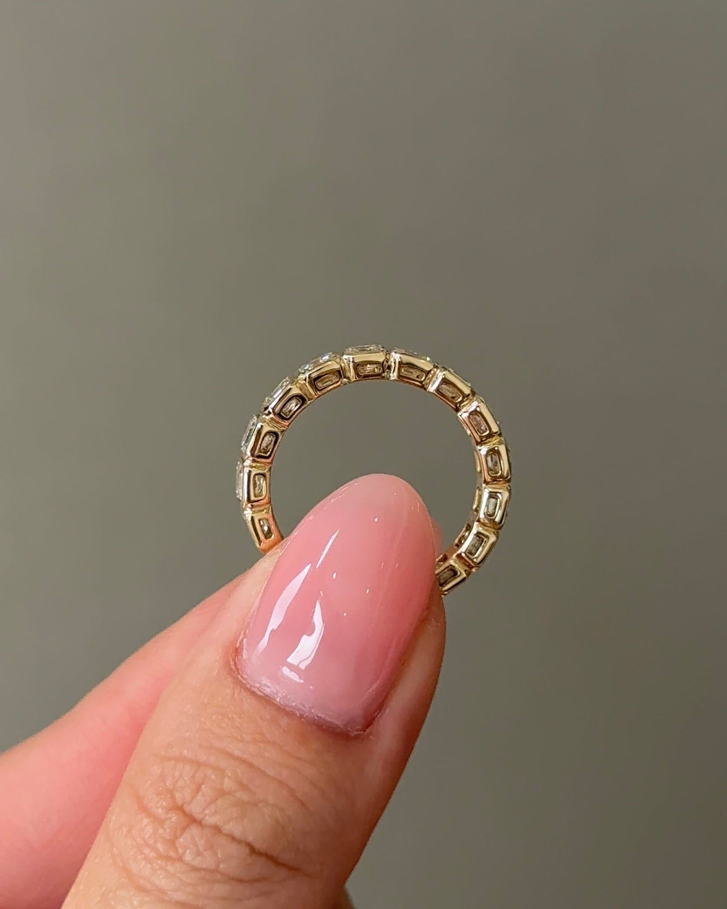 2.09 TCW Asscher CVD Diamond Half Eternity with Bezel Wedding Band