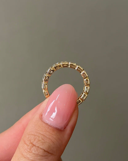 2.09 TCW Asscher CVD Diamond Half Eternity with Bezel Wedding Band