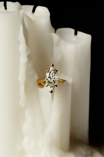 1.8 CT - 2.5 CT Marquise Cut Lab grown Diamond Solitaire Engagement Ring