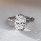 1.5 CT - 2.5 CT Oval Cut Solitaire Bezel Moissanite Engagement Ring