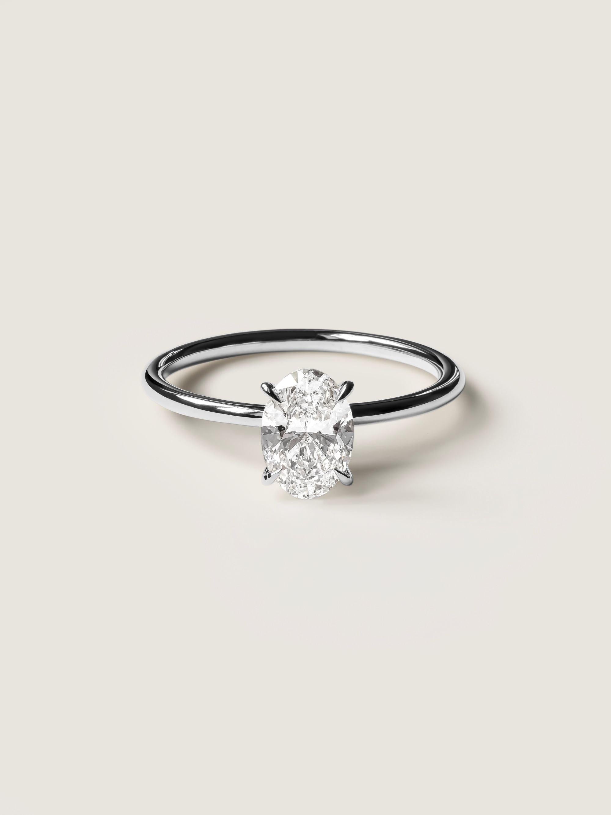1 CT - 3 CT Oval Cut Lab grown Diamond Solitaire Engagement Ring