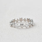 0.65 TCW Round Moissanite Flower Inspired Cluster Wedding Band
