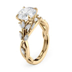 2 CT Round Cut Twisted Vine Moissanite Engagement Ring