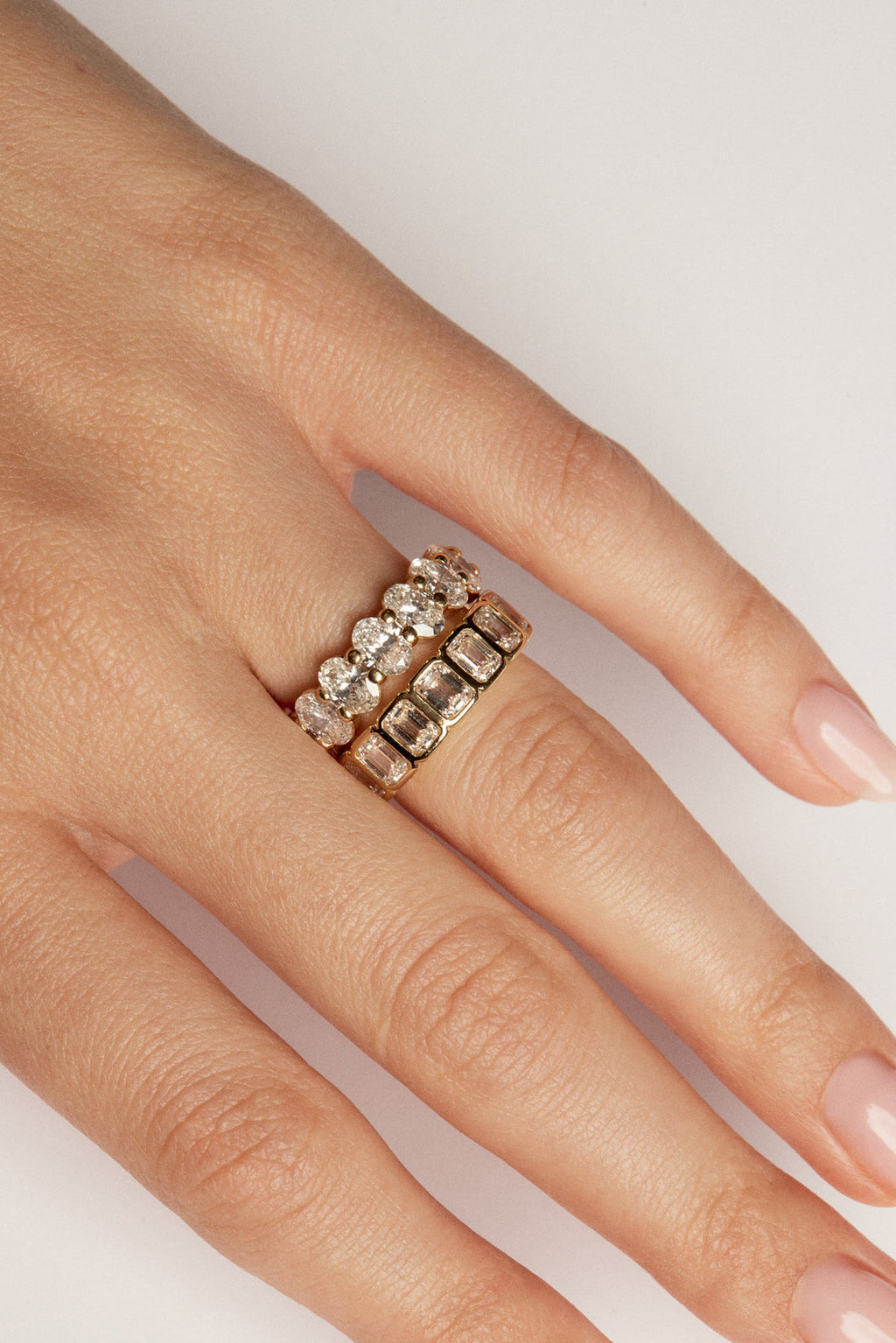 2.4 TCW Oval Moissanite Eternity Wedding Band