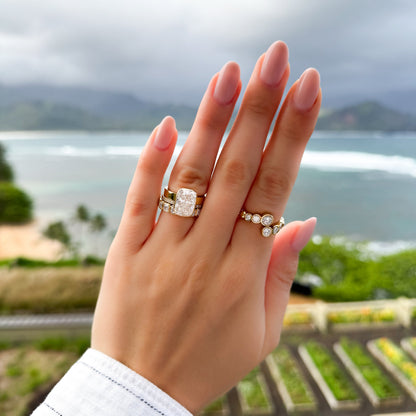 2 CT - 4 CT Elongated Cushion Cut Lab grown Diamond Solitaire Bezel Engagement Ring