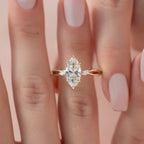 2 CT - 3 CT Marquise Cut Split Shank Cluster Moissanite Engagement Ring