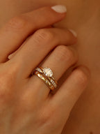 1 CT - 3 CT East-West Oval Cut Lab grown Diamond Solitaire Engagement Ring