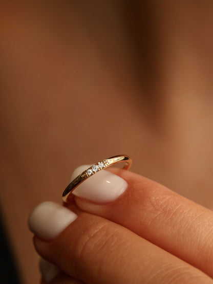 0.2 TCW Round CVD Diamond Dainty Wedding Band