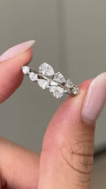 Pear CVD Diamond Open Wedding Band
