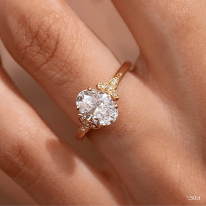 1.5 CT - 3.6 CT Oval Cut Vintage Style Moissanite Engagement Ring