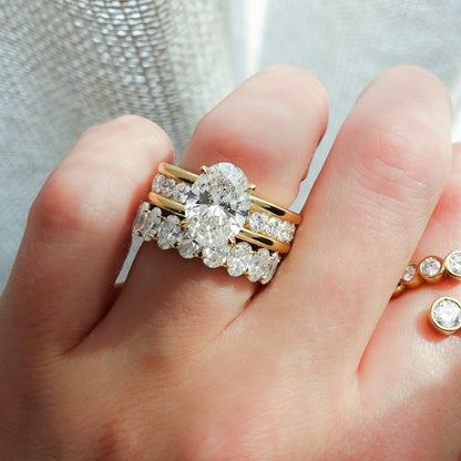 3 CT - 4 CT Oval Cut Lab grown Diamond Channel Setting Engagement Ring