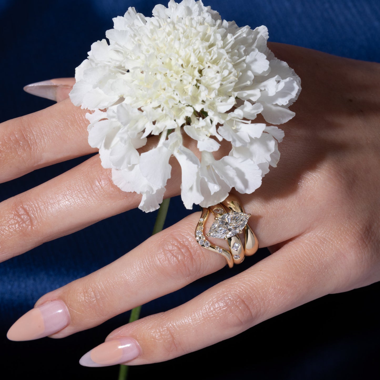 2.09 CT - 3.09 CT Marquise Cut Lab grown Diamond Side Stone Engagement Ring