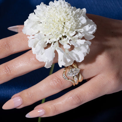 2.09 CT - 3.09 CT Marquise Cut Lab grown Diamond Side Stone Engagement Ring