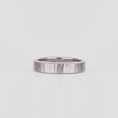 Straight Hammered Wedding Band For Men
