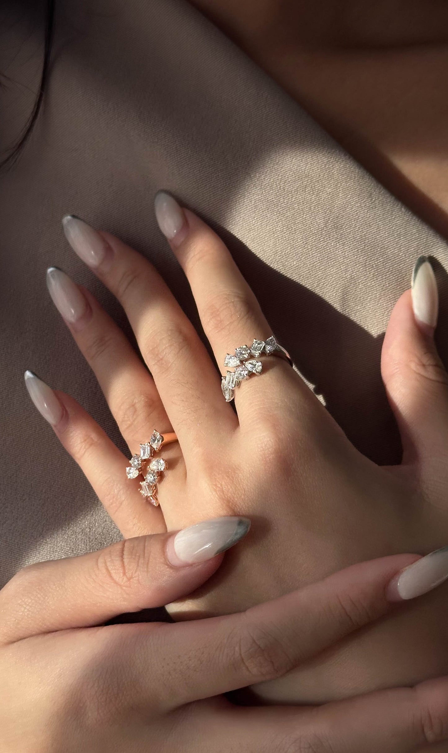 1.65 TCW Mix Shape CVD Diamond Open Wedding Band