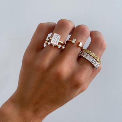 1 CT - 3 CT  Emerald Cut Lab grown Diamond Solitaire Engagement Ring