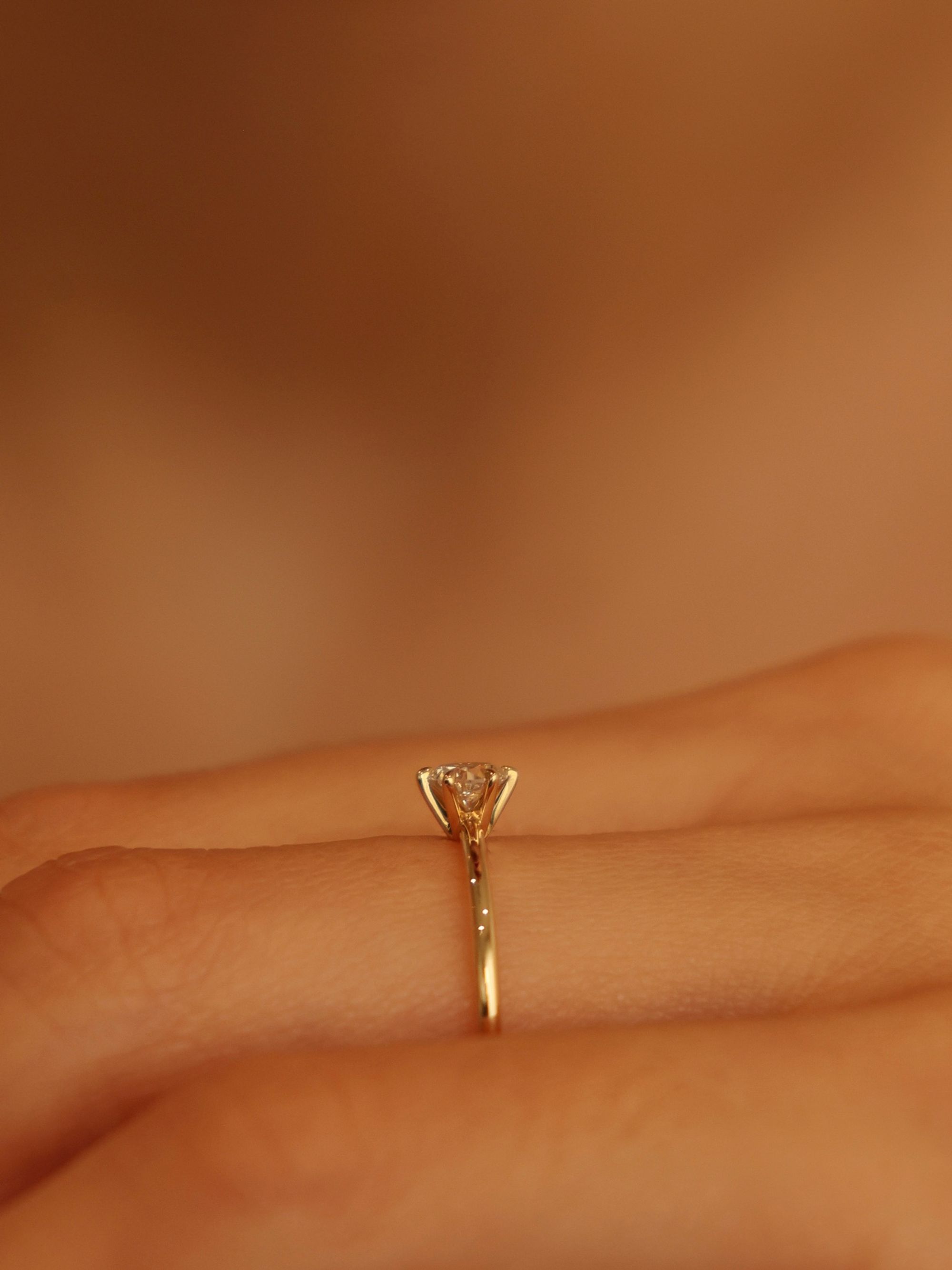 0.3 CT - 2.3 CT Round Cut Lab grown Diamond Solitaire Engagement Ring