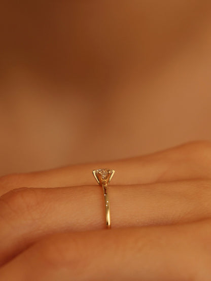 0.3 CT - 2.3 CT Round Cut Lab grown Diamond Solitaire Engagement Ring