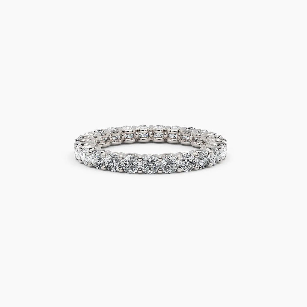 1.7 TCW Round Moissanite Full Eternity Wedding Band