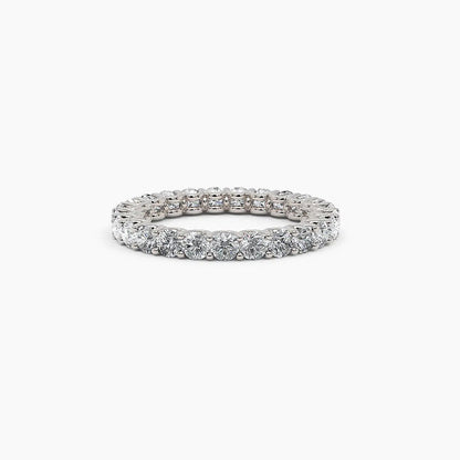 1.7 TCW Round Moissanite Full Eternity Wedding Band