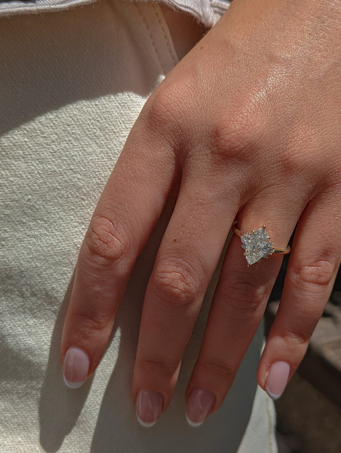 2 CT Marquise Cut Cluster Moissanite Engagement Ring