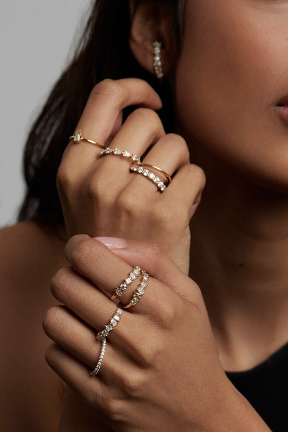 0.6 TCW Multi Stone Moissanite Diamond Wedding Band